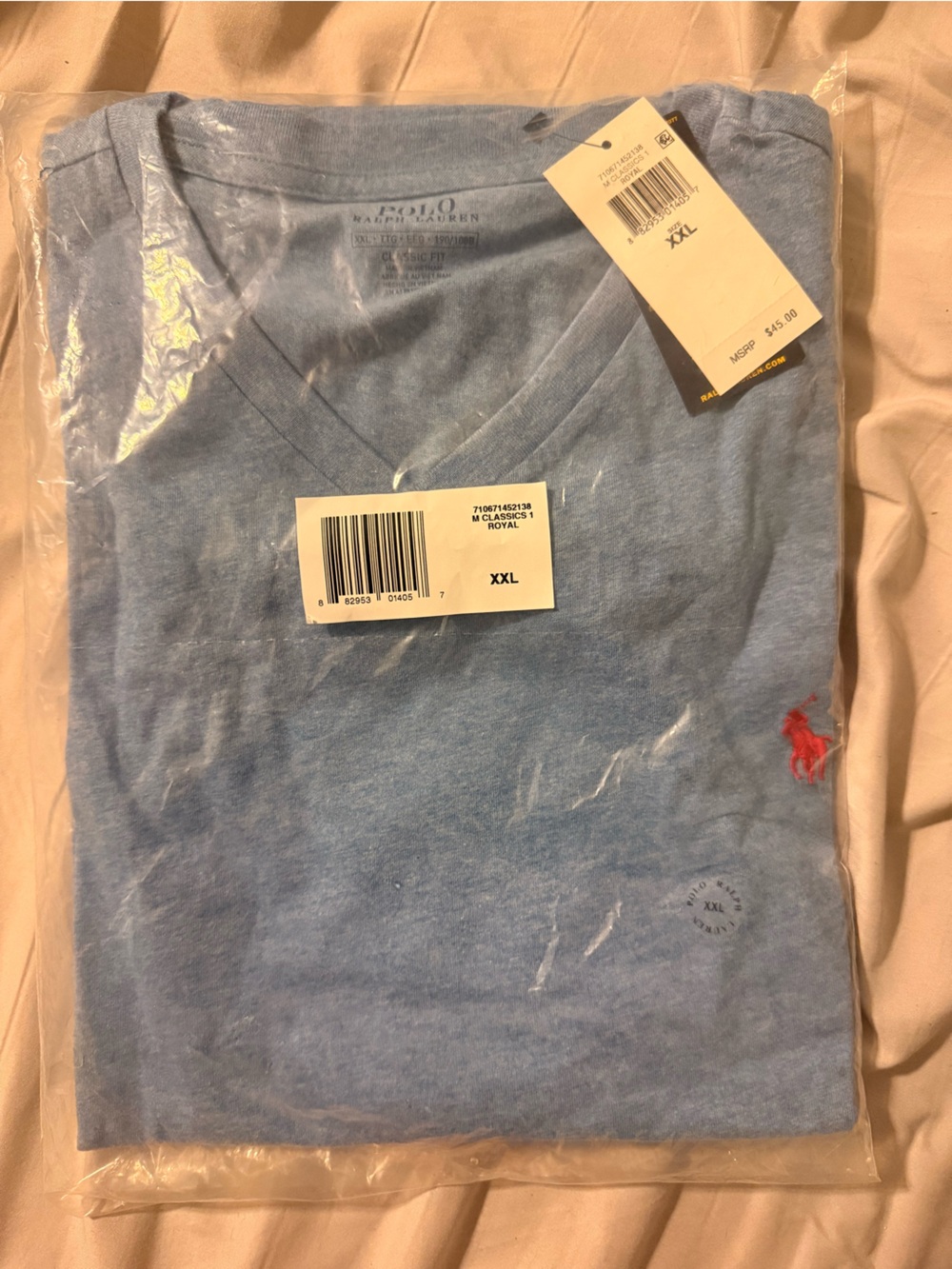NWT Polo Ralph Lauren Classic Fit Jersey V-Neck T-Shirt XXL